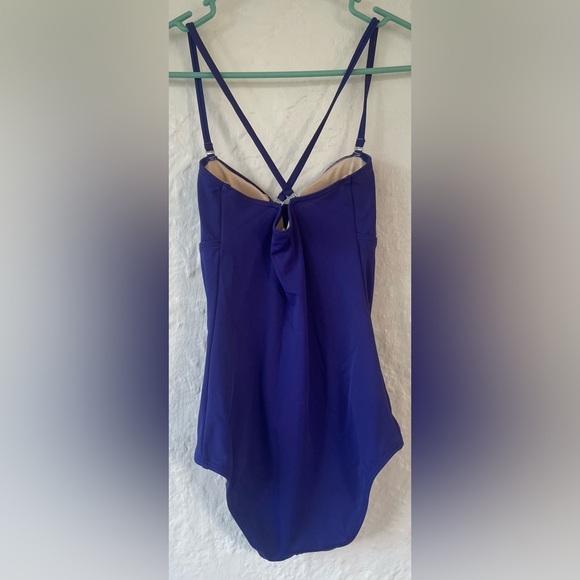 Victoria Secret bright blue one piece swim suit, strappy back, full coverage; XS - Picture 3 of 7